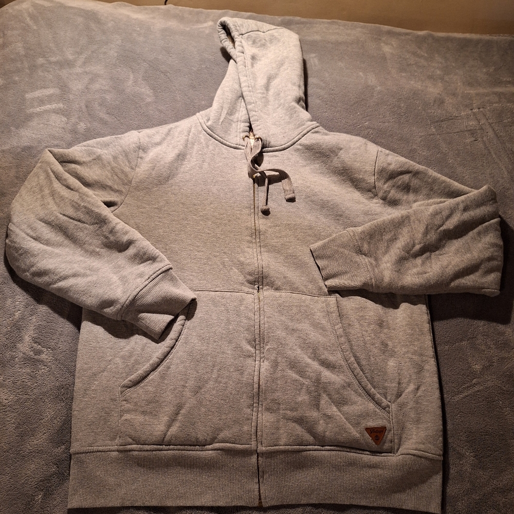 Original Weatherproof Vintage Men’s Sherpa Lined Full Zip Hoodie Heather Gray XL